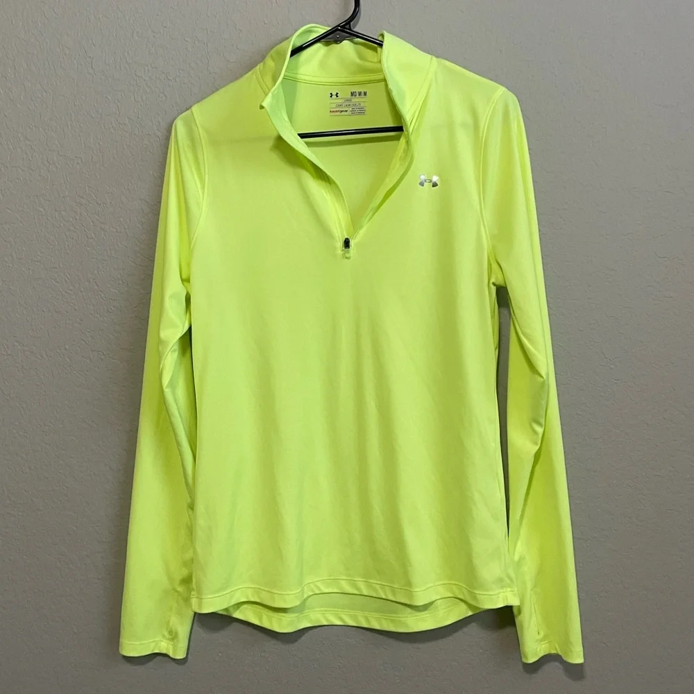 Women’s long sleeve under armour shirt neon yellow - Picture 1 of 5